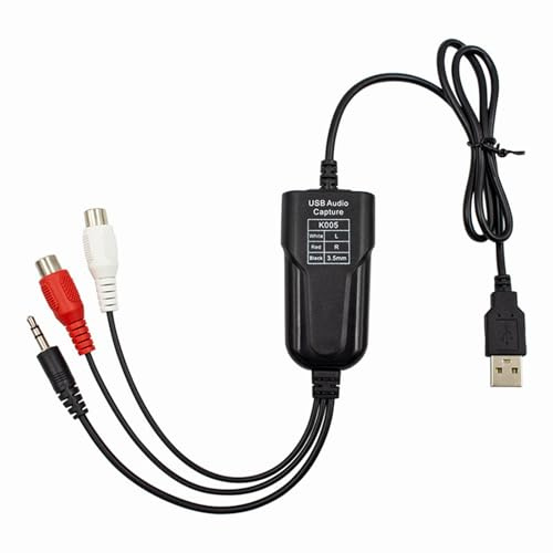 GMBYLBY Tarjeta de grabación de audio USB para digitalizar fácilmente cintas de grabación en formato MP3
