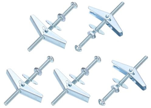 QUARKZMAN Kit di Assortimento di Dadi ad Ala per Bullone a Farfalla, 30 Set 3/16x3 Pollici Ancore a Farfalla con Dadi ad Ala, Dadi Esagonali, Rondelle, Ancore per Cartongesso