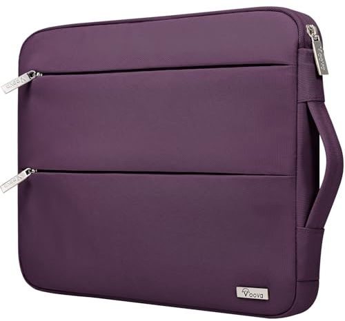 Voova Laptop Sleeve 13.3 Inch, Laptop Case for MacBook Air, Dark Purple | Laptop sleeve for 13.3-inch devices with waterproof fabric, velvet lining, 360° padding, vertical handle and front pocket.