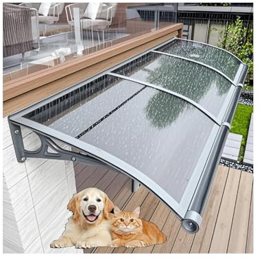 Outdoor Canopy Awning for Doors and Windows - Weatherproof Veranda Cover, Transparent Patio Shade, 60cm x 250cm - Ideal for Garden, Porch, and Entrance Protection.