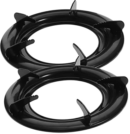 HIAKDOFT Soporte Redondo para Quemadores Cocina Gas en Hierro Negro, 2piezas, Fácil de Instalar para Evitar Deslizamientos en Cocina Doméstica