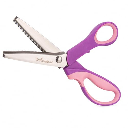 Crabcut Pinking Shears for Fabric Cutting, 9.2 Stainless Steel Sewing Scissors, Zig Zag Decorative Edge, Fabric Sewing Supplies, for Professional Dressmaking & Sewing Crafts