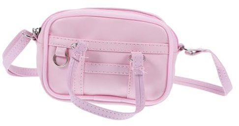 LALADEFIEE Mini Paquet à Main Poupée Fille 18 Pouces Grand Modèle en PU Rose Léger Décoratif pour Accessoires de Poupée Décoration Maison Présent Créatif