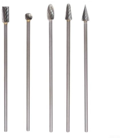 5 Stück 3 x 6 x 100 mm lange Einzelschnitt-Vollhartmetall-Frässtifte für Drehwerkzeuge, Metallarbeiten, Holzschnitzereien und Schmuckherstellung (Einzelschnitt)