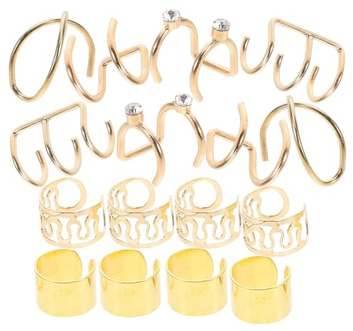 MAGICLULU Set de 24 Pinzas Cabello Trenzado para Mujer, Aretes Tipo Puño de Metal Dorado sin Perforación, Accesorios de Joyería Versátiles para Trenzas y Dijes de Cabello DIY