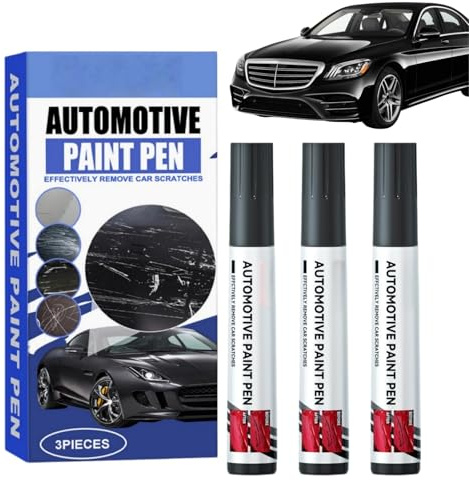 Tusche Geheimnis 3er Pack Autokratzer-Reparaturstift, Lackstift für oberflächliche Kratzer – Wasserdichter schwarzer Autoreparaturstift zur Reparatur von schwarzem Autolack