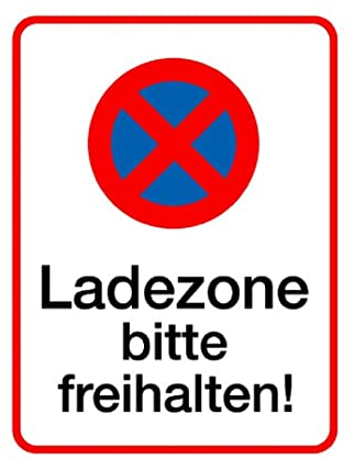 Aluminium Schild Ladezone bitte freihalten 300x400 mm geprägt Parkplatz parken