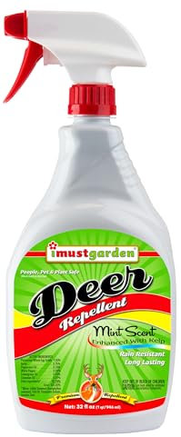 I Must Garden Deer Repellent: Mint Scent Deer Spray for Gardens & Plants – Natural Ingredients – 32oz Ready to Use