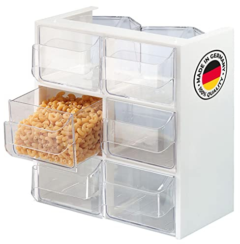 Westmark Schüttengehäuse, Mit sechs Schütten, Fassungsvermögen: je 1 l, Kunststoff, Venezia, Transparent/Weiß, 78052240