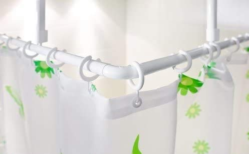 2er ALU WINKELSTANGE BARRIEREFREI 120x120 EXTRA LANG WEISS DUSCHVORHANG STANGE! PROBLEMLOSES DURCHSCHIEBEN DES DUSCHVORHANGS GARANTIERT!