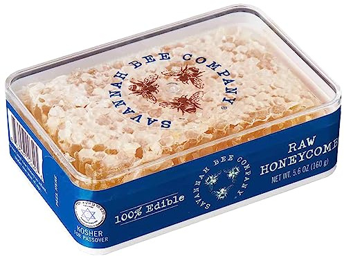Savannah Bee Company Raw Honeycomb, Edible and Unfiltered, Acacia, 5.6 oz