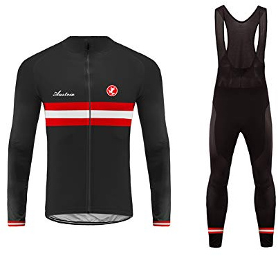 UGLY FROG UFDS37 Radfahren Lange Radtrikot Set Winter Bike Kleidung Herren Fahrradbekleidung Langarm Outdoor Radsport Gemütlich Radkleidung Trikot Jersey + Lange Radlerhose im Cold Wear