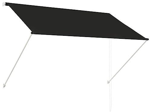 vidaXL Markise, Klemmmarkise Einziehbar, Sonnenschutz für Fenster Terrasse Balkon, Balkonmarkise Fallarmmarkise Fenstermarkise, 200×150cm Anthrazit