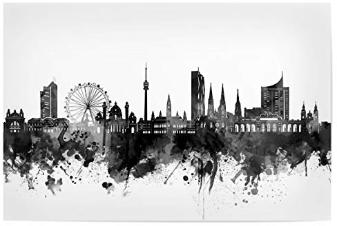 artboxONE Poster 30x20 cm Städte Vienna Skyline Black - Bild Vienna Austria Black and White