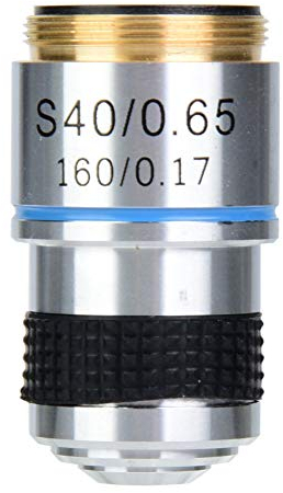 Objectives Lens,40X 185 Achromatic Microscope Objective, 40X Biological Microscope Magnifier Achromatic Objectives Lens,20mm Standard RMS Thread
