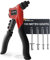 RAM TOOLS® Nietenzange, Nietzange Set inkl.100 Nieten in 4 Größen, Blindnietzange mit patentierter Technik, Nieten Setzen auf Profiniveau