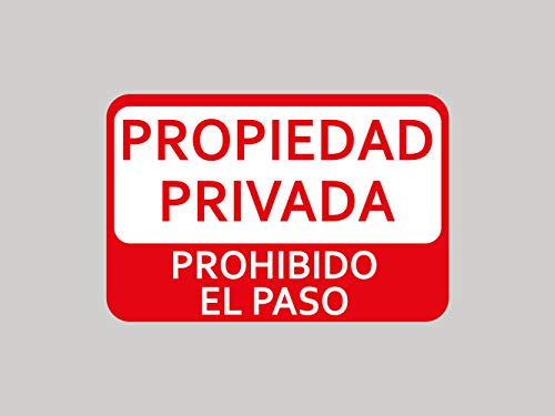 Oedim Señal de Propiedad Privada Prohibido el Paso | 30x20cm | Zona de Caza, Coto Privado, Caza Activa | Señaletica en Material Aluminio Blanco Resistente de 3mm | Duradera y Económica