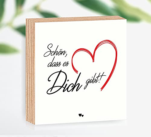 Holzbild 15x15x2cm zum Hinstellen/Aufhängen, echter Fotodirektdruck mit Spruch auf beschichtetes Birkenholz Art.Nr. 3001