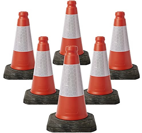 6 Red Traffic Safety cones by innovatus