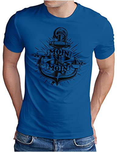 OM3® Anker mit Moin T-Shirt | Herren | Slogan Strand Meer Spruch Küste Statement | S - 5XL