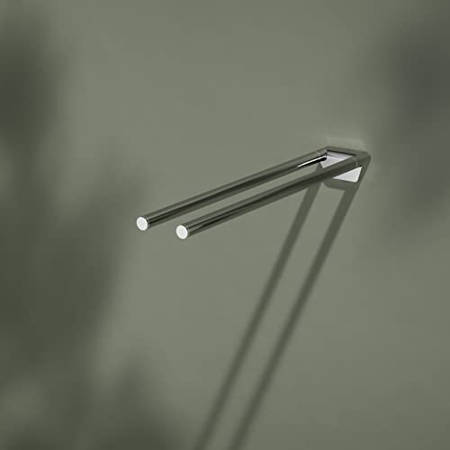 KEUCO Reva Handtuchhalter zweiarmig, 45 cm, Metall verchromt, Made in Germany, starr, inkl. Schrauben und Dübel, Handtuchstange zum Bohren