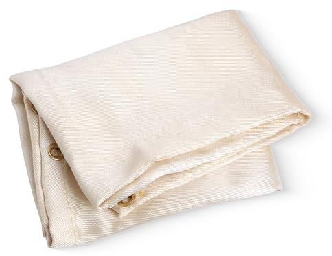 Neilsen CT5409 Fibreglass Welding Blanket – Heavyweight Flame-Retardant, 4 x 6ft, 550°C Heat Resistance, Brass Grommets, Ideal for Welding Safety
