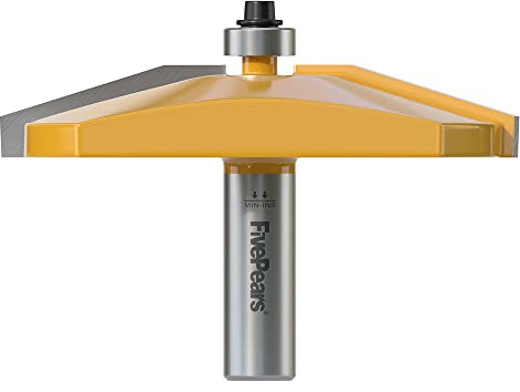 FivePears Bevel Raised Panel Router Bit 1/2 Inch Shank for Making Cabinet Door, 3-1/2-Inch Diameter, Used in Combination with Rail and Stile Router Bit