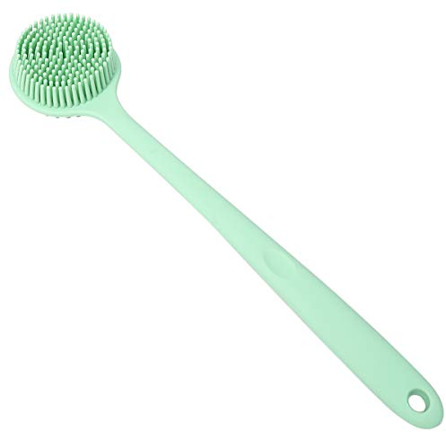 FRCOLOR Silikon-badebürste mit Langem Griff Doppelseitige Rückenbürste für Dusche Hautpeeling Körperbürste Ergonomisches Design Einfach zu Verstauen Geeignet für Hauttypen