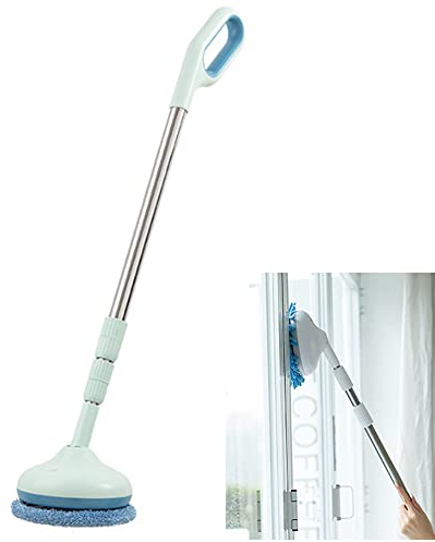 Cordless Rechargeable Glass Cleaning Robot,wireless Telescopic Electric Ightweight Handheld Glass Mop Floor Scrubber Household Ceiling Intelligent Window Cleaner Can Clean External Windows (blue)