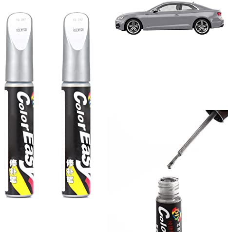 Auto Lackstift Lackreparaturstift,Auto Reparatur Lack Auto Pinsel,Auto Kratzer Reparatur Stift,Autokratzer Reparaturmittel Autolack Reparatur für Autos Reparaturwerkzeug,Lack Reparatur,2pc,Silber