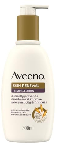 Aveeno Skin Renewal Firming Lotion (1x 300ml), Firming Body Lotion with Nourishing Prebiotic Oat, Shea Butter, 4% Naturally-Derived PHA and Blackberry Leaf Extract