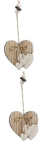 Warmhm 2stücke Holz Herz Dekoration Hängendes Herz Ornament Für Modernes Wohnen Stilvolle Raumdeko Kreative Wanddekoration Für Hochzeit Und Verarbeitet Elegant Und Traditionell