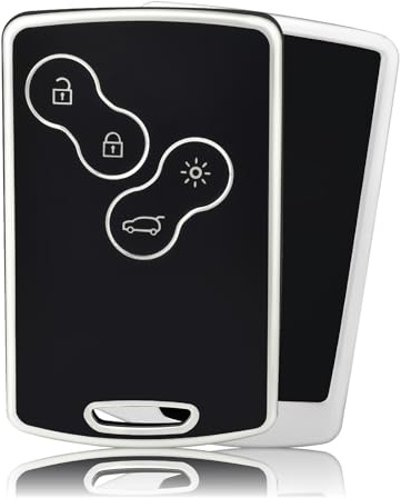 OFFCURVE Schlüsselhülle für Renault Clio 4 Megane Captur Scenic Laguna Zoe | TPU Autoschlüssel hülle für Renault 4-Tasten Smartkey. Kompatibel mit Renault Clio Scenic Megane Captur Laguna Zoe Koleos