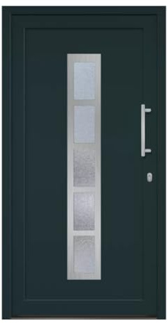 HORI Haustür Eingangstür Komplettset – Robuste Hauseingangstür mit moderner Optik, hoher Wärmedämmung & Sicherheit, Farbe: anthrazit (innen weiß) - DIN rechts - Modell: Frame - 210 x 110 cm