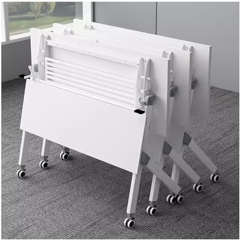 JCWGLY Schreibtisch 4-teiliges Konferenztisch-Klappset Für Büro Und Besprechungsraum, Mobiler Tragbarer Klapptisch Seminar- Und Schulungstisch Mit Leisen Rädern, Platzsparend(47x20x30in/120x50x75cm)