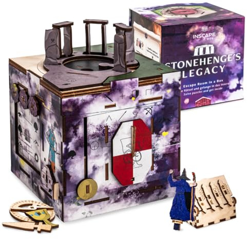 INSCAPE Stonehenge's Legacy Puzzle Box - Rätselbox Escape Room Spiel | Interaktives 3D Knobelspiel Aus Holz - Rätsel Lösen Und Geheimfach Öffnen - Geschenkidee für Rätselfans und Erwachsene