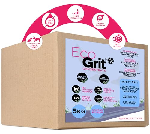 Ice Melt Salt for Snow Grit De Icing Rock Salt Road Alternative (5kg Eco Box) UK Made - Pet Friendly Road Grit, No Urea De Icing Driveway, Snow Removal, Car Parks, Stables Quick Ice Melt