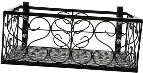 MOBUTOFU Iron Hanging Flower Pot Stand for Balcony Railing Outdoor Garden Accessories Metal Plant Shelf for Succulent Plants Display