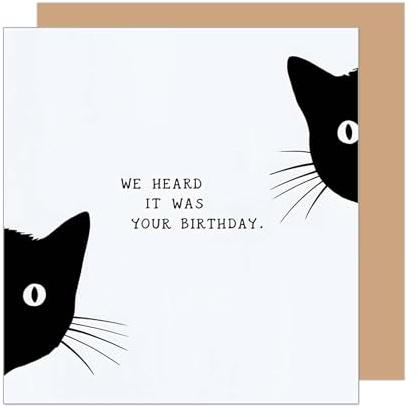 Edition Seidel Premium quadratische Geburtstagskarte mit Umschlag. Glückwunschkarte Happy Birthday Karte mit Spruch für Mann Frau Freund Freundin Katze lustig (GQ406 SW025)