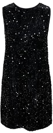 ONLY Onlanika SL Sequins Bow Dress WVN, Noir, M Femmes