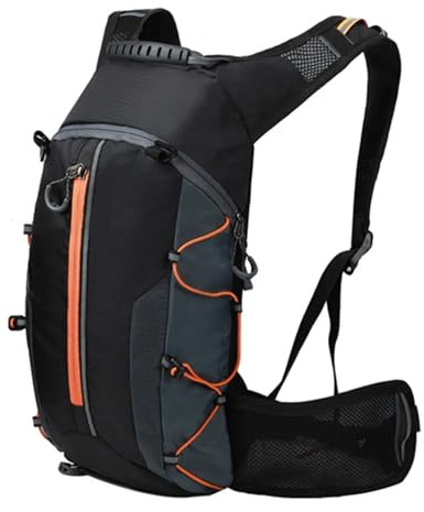 GIYXHU Fahrrad Rucksack wasserdichte Fahrradtasche, Fahrradrucksack, atmungsaktiv, 10 l, Fahrrad-Wasserbeutel, Klettern, Radfahren, Trinkrucksack Zum Radfahren(Orange)