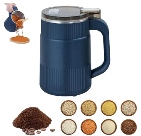 Small Powder Grinding Machine, 8 Blades Electric Spice Grinder Fine Powder, Stainless Steel Multifunctional Powder Grinder for Herbs Spices Coffee Beans Nuts Grains