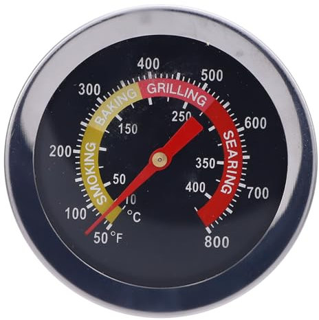 BBQ Grillthermometer, Große Zifferblatt -Raucher -Temperaturmessgeräte 50 Bis 800 ° F Messbereich Grill Thermometer Edelstahl Grillstahl Analoge Temperaturmessgeräte Für Ofen