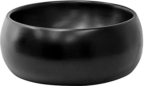 LuxeBath Waschbecken Keramik rund Ø 400 x 155 mm, Schwarz, Aufsatzwaschbecken für Badezimmer/Gäste-WC, Aufsatzbecken im modernen Design, Waschtisch Waschschale Waschplatz Handwaschbecken Waschschüssel