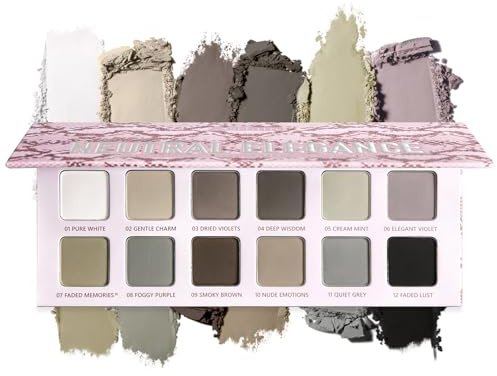 oygcee Matte Eyeshadow Palette, All Matte Cool-Toned Eye Shadows Pallet-Natural Soft Eye Makeup Compact Ultra-Pigmented Blendable Long Lasting Silkly Cream Texture Neutral Eyeshadow for Older Women