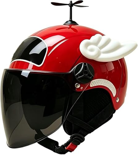 Carino Casco Da Motociclista, Casco Da Scooter Aperto Per Bambini Omologato ECE, Caschi Da Strada Per Moto Da Cross, Go-Kart, ATV, Per Ragazzi E Ragazze A1,49-55cm