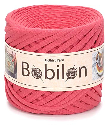 Hochwertiges Textilgarn aus Baumwolle – Gleichmäßige Fadenstärke & leicht – Perfekt für Häkeln, Stricken, Makramee, Taschen, Körbe & Teppiche – 9-11 mm Coral | Extra dickes Bändchengarn für schnelle Projekte – Coral, ideal für große Häkelstücke