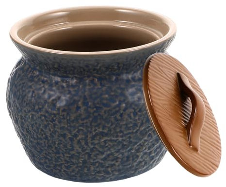 SOLUSTRE Casserole Céramique Avec Couvercle Pour Vapeur Et Ragoût Pot Individuel Porcelaine Pour Œufs Et Pour Repas Une Personne