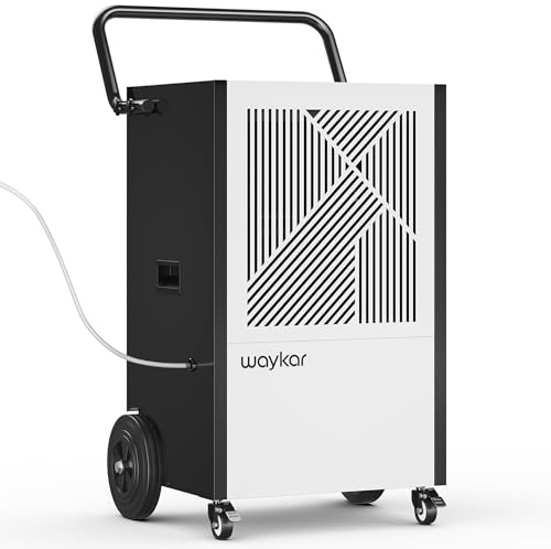 Waykar 320 Pints Large Commercial Dehumidifier for up to 9,500 Sq. Ft., with Pump, Drain Hose, Industrial Heavy Duty Dehumidifiers for Basements, Warehouses, Water Damage Restoration - 5-Year Warranty
