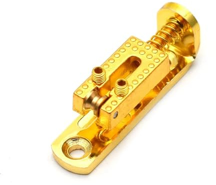 Luxus Solo Single Guitar Roll Bridge mit Schraubenschlüssel for 3/4/5/6/7/8-saitige Gitarre, Cigar Box, Banjo-Teile(Gold)